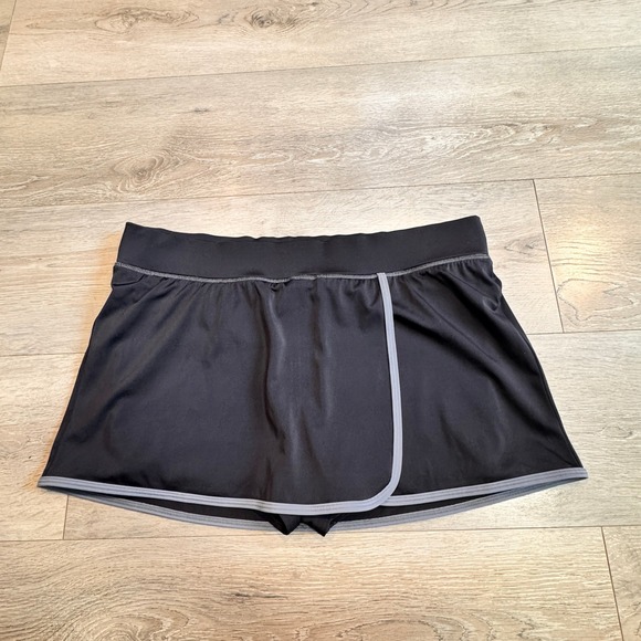 Lands' End Womens Swim Skort Bottom Size 12 Black Athletic - Picture 1 of 5